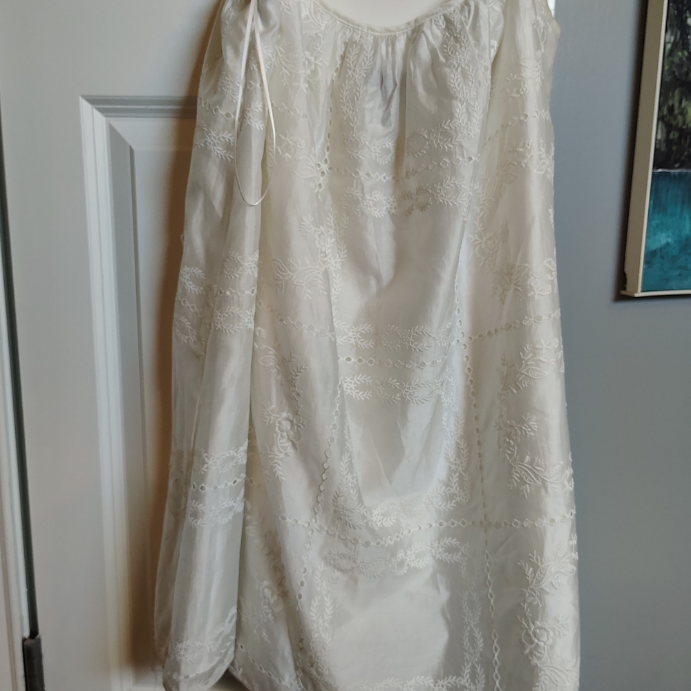 Aqua White Embroidered Swim Cover-Up